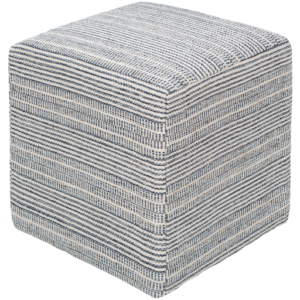 Blue and White Ryder Pouf by Livabliss