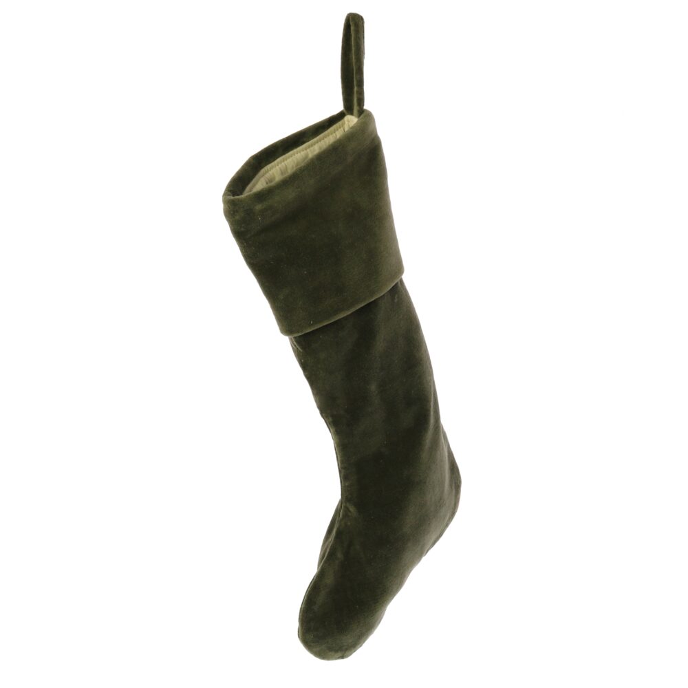 Sage Green Velvet Stocking by HomArt