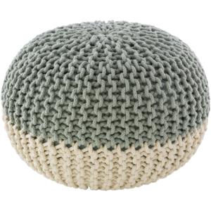 Mint and White Malmo Knit Pouf by Livabliss