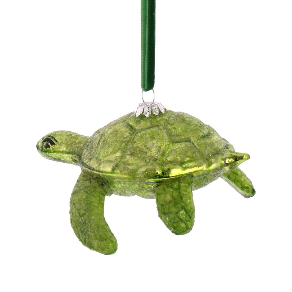Glass Sea Turtle Ornament Set of 2 by HomArt - Image 2