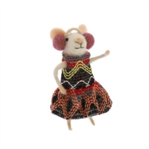 Wintertime Gal Mouse Ornament Set of 2 by HomArt