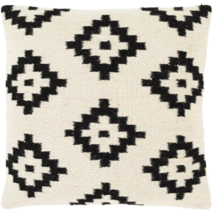 Black and Cream Shiprock Pillow by Livabliss