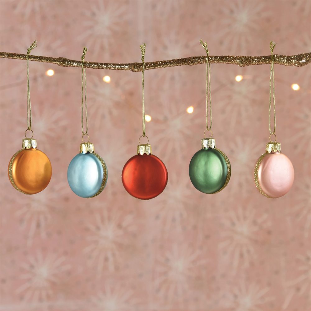Glass Macaroon Ornaments Set of 10 by HomArt