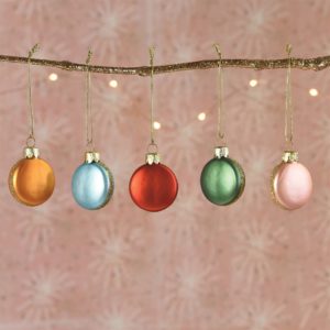 Glass Macaroon Ornaments Set of 10 by HomArt