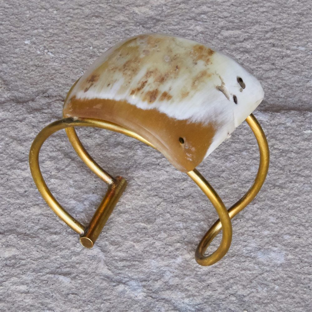 Bayan Wire Cuff with Quadrilateral Light Horn by Ora Ten