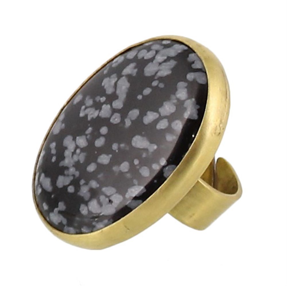 Snowflake Obsidian Bezel Set Ring by Ora Ten - Image 4