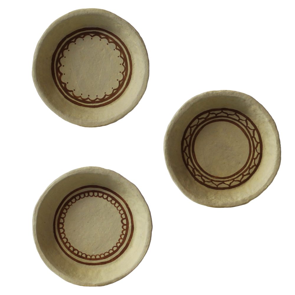 Small Assorted Paper Mache Kashmir Bowls by HomArt - Image 2