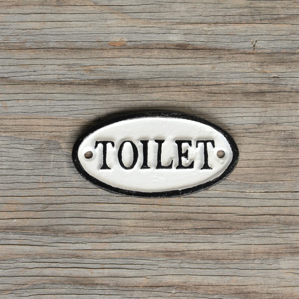 Cast Iron Toilet Sign by HomArt
