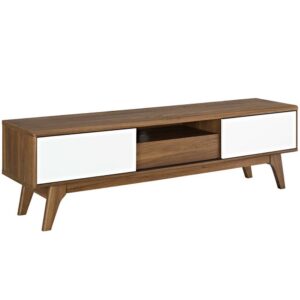 Envision 59” TV Stand in Walnut and White by Modway