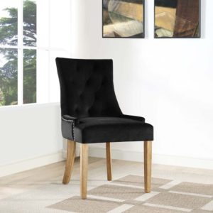 Pose Performance Velvet Dining Chair in Black by Modway