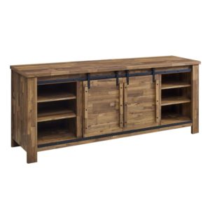 Cheshire 71" Rustic Sliding Door TV Stand in Walnut by Modway