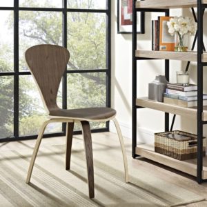 Vortex Dining Side Chair in Dark Walnut by Modway