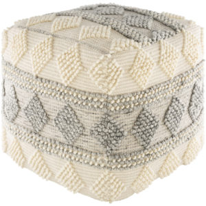 Grey and Cream Anders Pouf by Livabliss