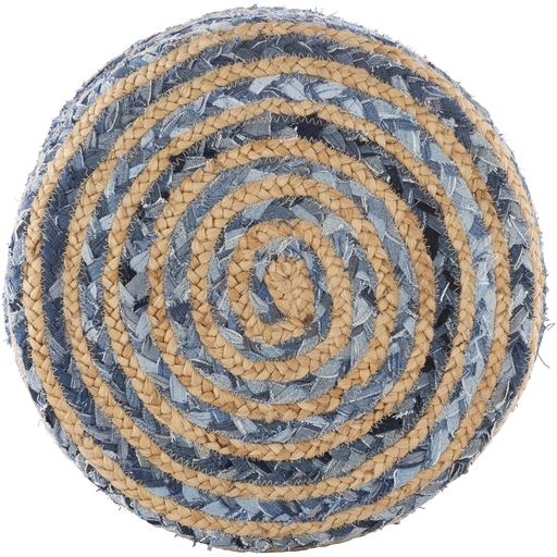 Tan and Blue Cambrai Stool by Livabliss - Image 3