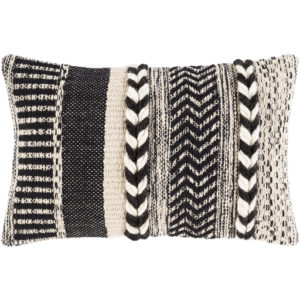 Black and Cream Cascada Pillow by Livabliss