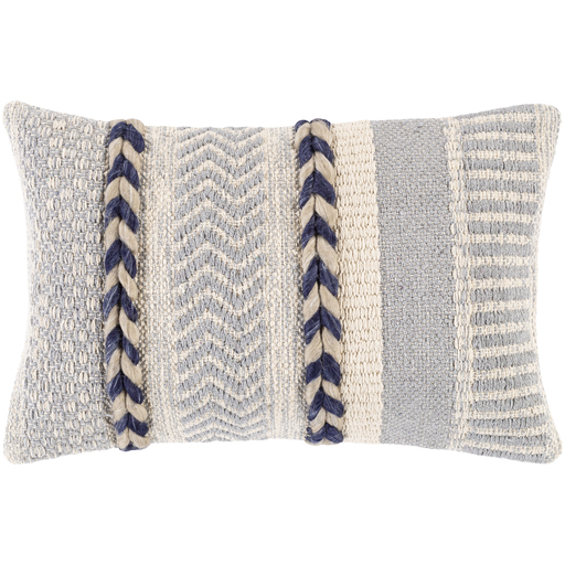 Navy and Beige Cascada Pillow by Livabliss