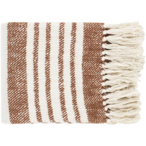 Burnt Orange and Cream Chamonix Throw by Livabliss