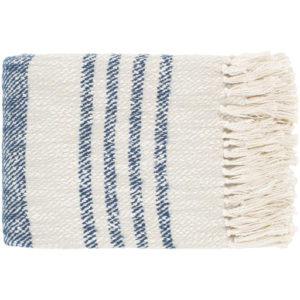 Dark Blue and Cream Chamonix Throw by Livabliss