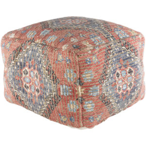 Burnt Orange and Pale Blue Coventry Pouf by Livabliss