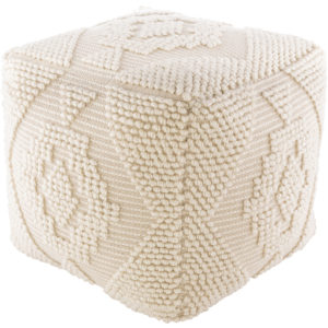 Beige Yolanda Pouf by Livabliss