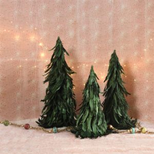 Green Luster Feather Trees by HomArt