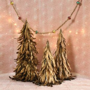Gold Luster Feather Trees by HomArt