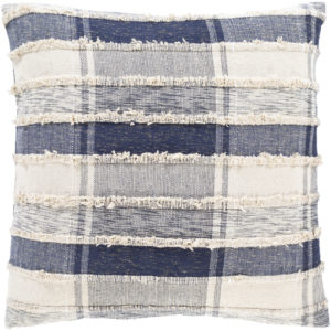 Dark Blue and Beige Ibiza Pillow by Livabliss