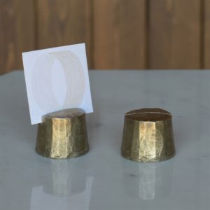 Chiseled Brass Stump Place Card Holders Set of 4 by HomArt