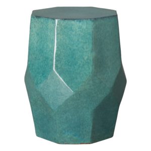 Teal Octagon Matrix Garden Stool