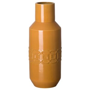 Axton Tall Ceramic Vase with Butterscotch Glaze by Emissary