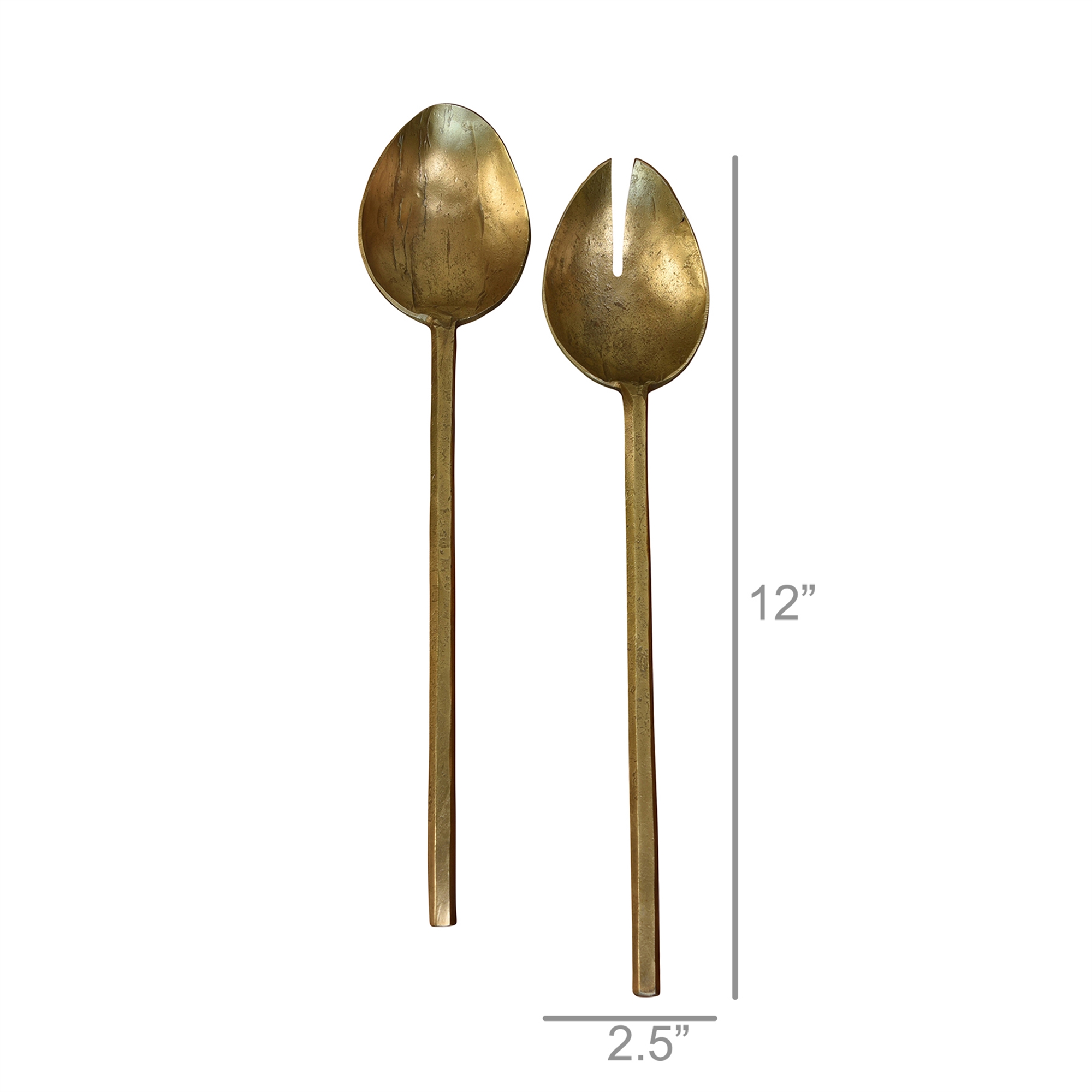 Hendrix Antique Brass Salad Servers by HomArt Seven Colonial