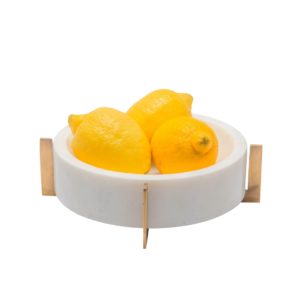 Marble Bowl with Antique Brass Base by BIDKhome