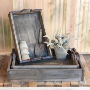 Jennings Wood Trays Set of 3 by HomArt