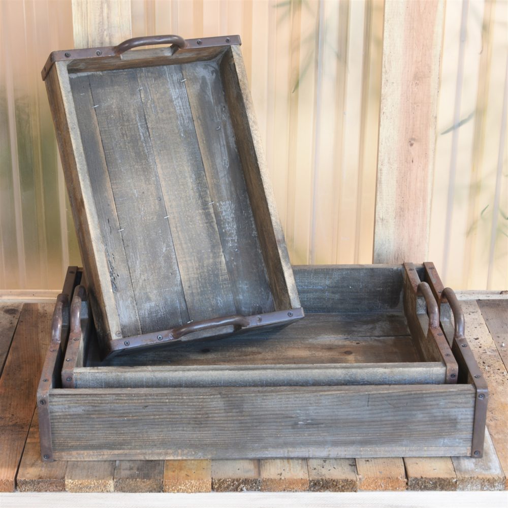 Jennings Wood Trays Set of 3 by HomArt - Image 2
