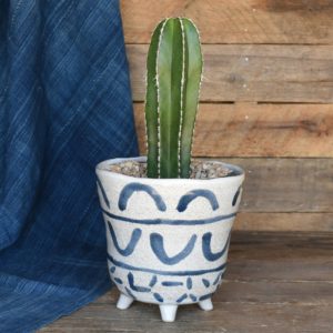 Large Granada White and Blue Bowl by HomArt