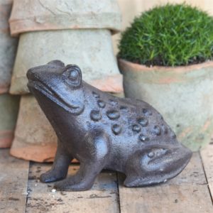 Large Brown Cast Iron Garden Frog by HomArt
