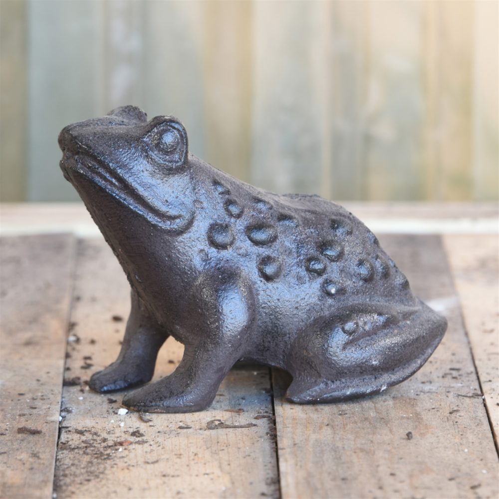 Large Brown Cast Iron Garden Frog by HomArt - Image 2