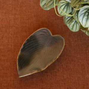 Small Bronze Begonia Leaf Trays Set of 2 by HomArt