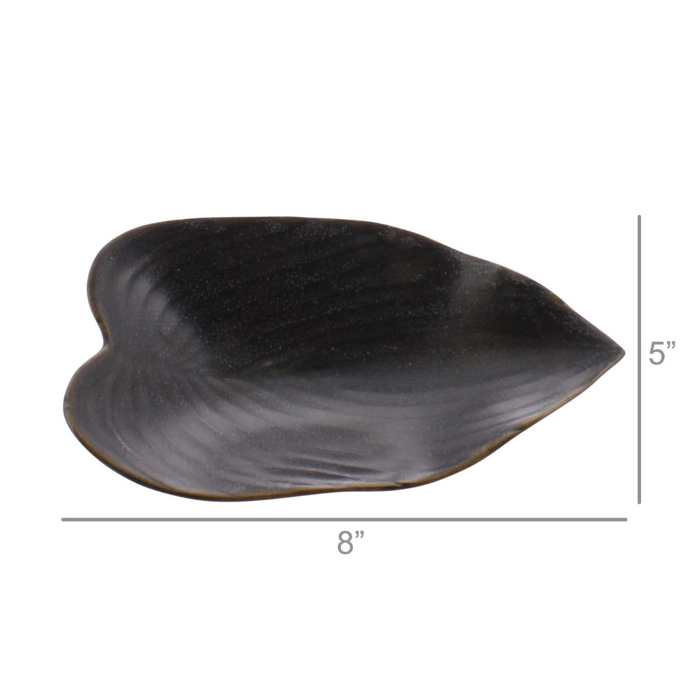 Small Bronze Begonia Leaf Trays Set of 2 by HomArt - Image 5