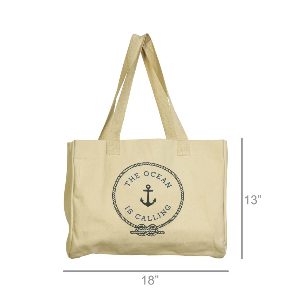 The Ocean is Calling Canvas Beach Tote by HomArt - Image 3