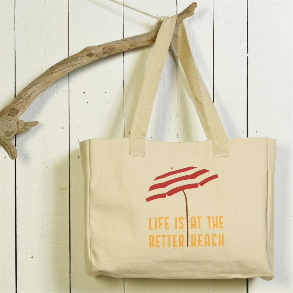 Life is Better at the Beach Canvas Beach Tote by HomArt