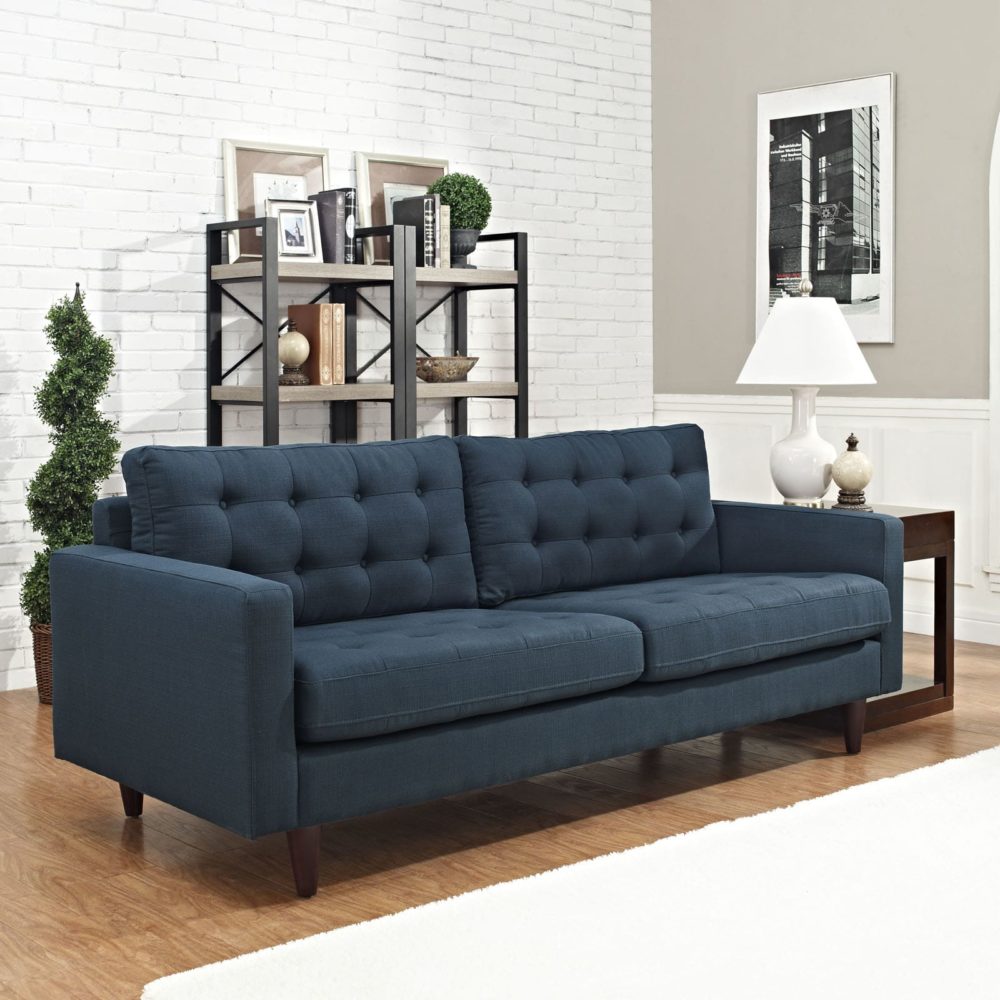 Empress Upholstered Fabric Sofa in Azure by Modway