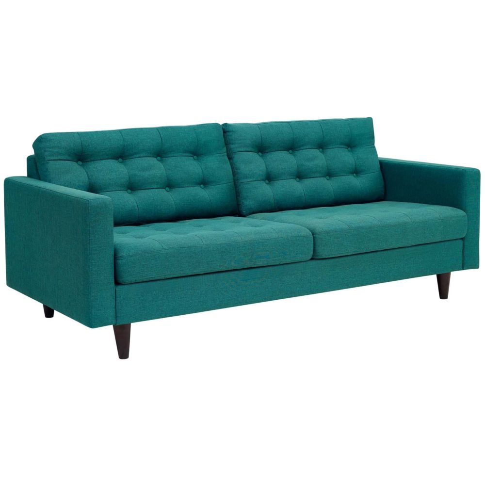Empress Upholstered Fabric Sofa in Teal by Modway - Image 2