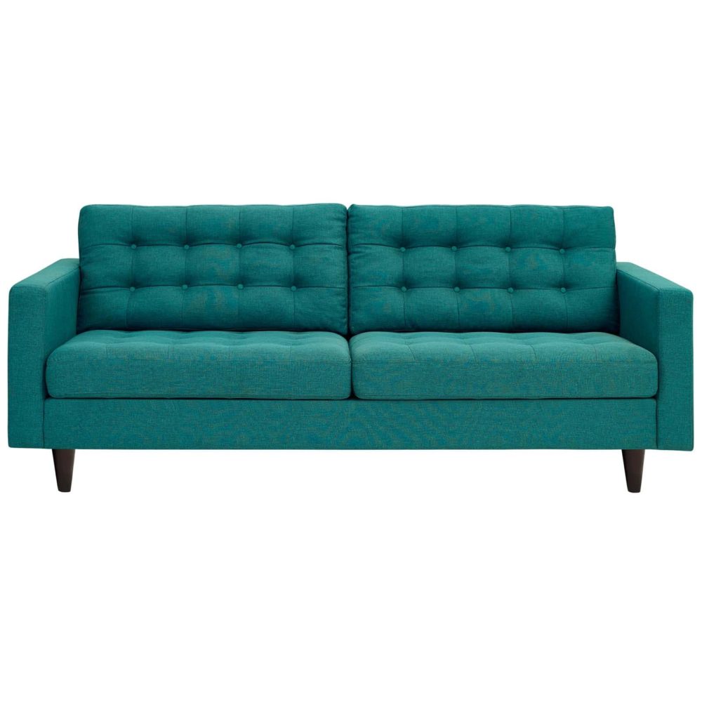 Empress Upholstered Fabric Sofa in Teal by Modway - Image 4