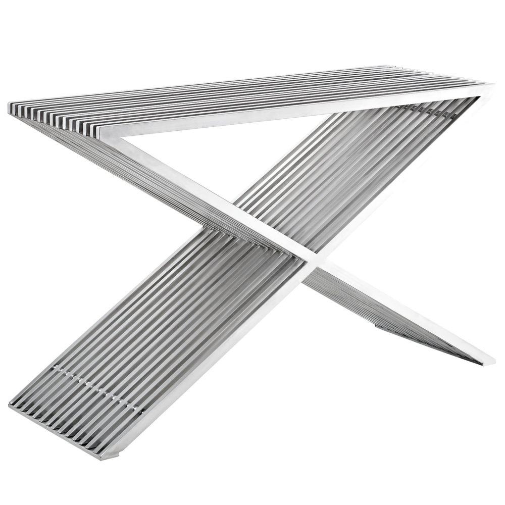 Press Console Table in Silver by Modway - Image 2