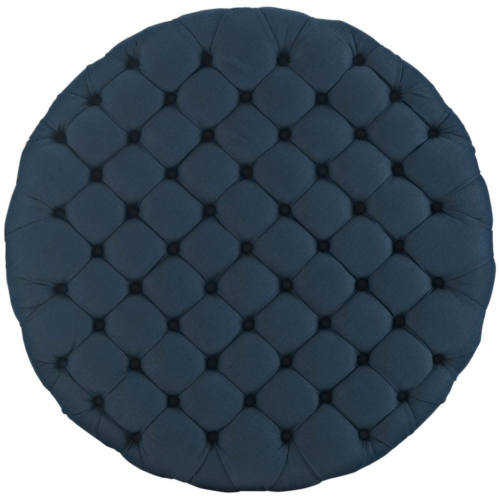 Amour Upholstered Fabric Ottoman in Azure by Modway - Image 5