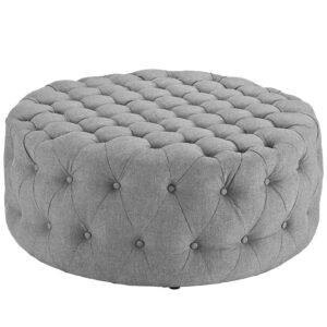 Amour Upholstered Fabric Ottoman in Light Gray by Modway