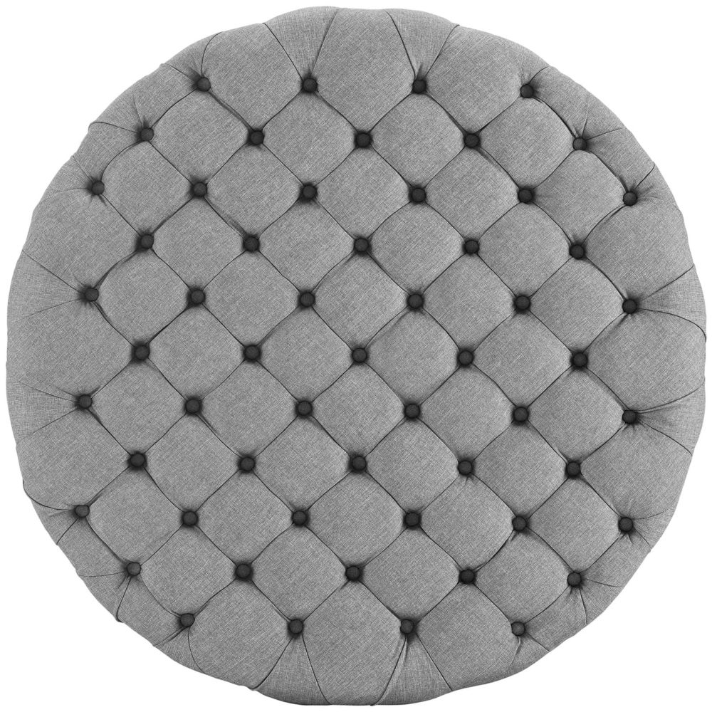 Amour Upholstered Fabric Ottoman in Light Gray by Modway - Image 4