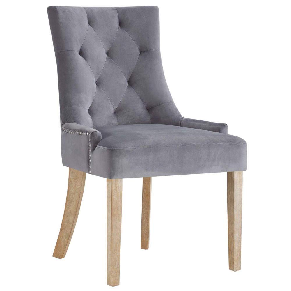 Pose Performance Velvet Dining Chair in Gray by Modway - Image 2