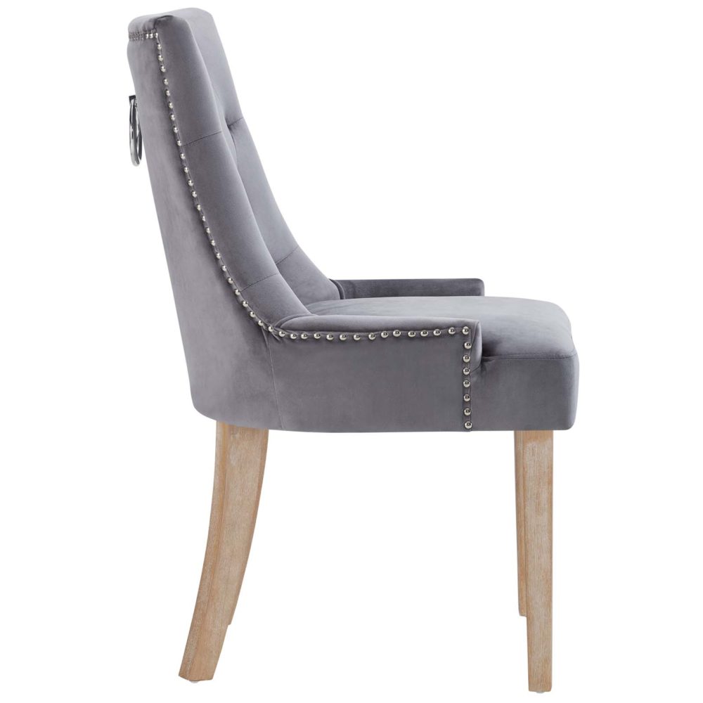 Pose Performance Velvet Dining Chair in Gray by Modway - Image 3